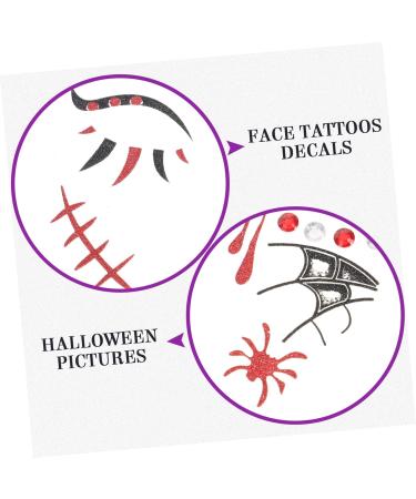 ABOOFAN 2 Sheets halloween decorations sticker face for DIY fake face for halloween Face Decals Halloween Face Decals the face Eye patch plastic - Buy Online on GoSupps.com