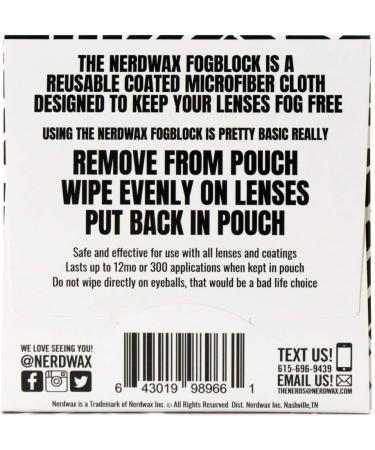 Nerdwax FogBlock | Anti Fog Lens Wipes for Glasses | Prevent Fogging | International Shipping Available - Buy Online on GoSupps.com