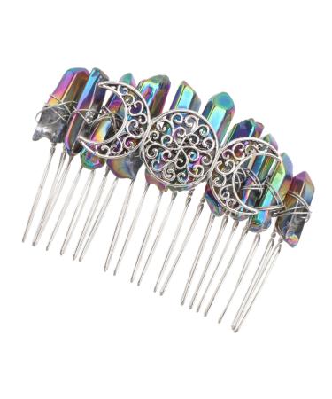 Didiseaon 1pc Niang Silver 20-tooth Hair Comb Wedding Hair Clip Fancy Hair Combs Decorative Hair Combs Bridal Hair Comb Handmade Silver Hair Clips Tiara Bride Girl Copper Wire Silver Wire