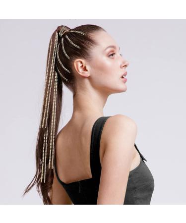 ORYOUGO 5 Piece Rhinestone Hair Chains - Punk Tassel Hair Clips with Bling Crystal Hair Extension - 20in Silver Headwear for Women Girls - Buy Online on GoSupps.com