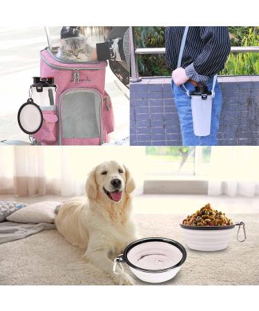 Moacc 800ml 2-in-1 Portable Dog Water Bottle & Bowls Foldable Water Bowl for Camping Hiking & Training (White) - Buy Online on GoSupps.com
