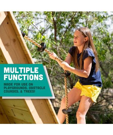 Squirrel Products 6.5 ft Climbing Rope with Platforms - Swing Set Accessories for Active Outdoor Play - Buy Online on GoSupps.com