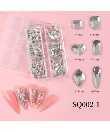 FEIlei Clear Glass Crystal Nail Rhinestones 3D Nail Gems Nail Diamond Mixed Nail Stones - Buy Online on GoSupps.com