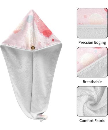 Pink Scallop Hair Towel 2 Pack - Super Absorbent Quick Dry Hair Turbans for Women & Girls - Buy Online on GoSupps.com