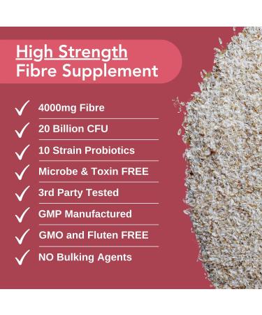 4000mg Psyllium Husk Fiber with Probiotics - 120 Capsules for Digestive Health & Regularity - Buy Online on GoSupps.com