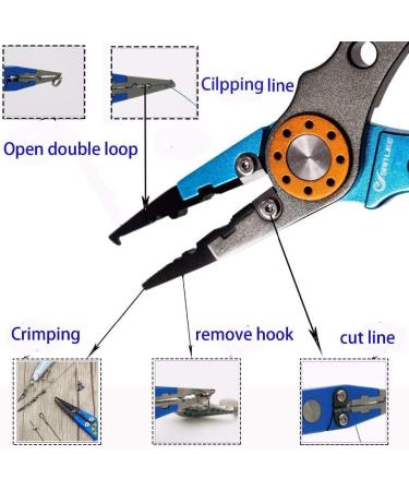 Lixada 20cm Multifunctional Fishing Pliers - Outdoor Line Cutter & Hook Remover Tackle Tool - Blue - Buy Online on GoSupps.com