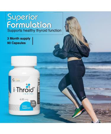 RLC Labs i-Throid 6.25 mg - Thyroid Supplements for Hypothyroidism Iodide Supplements for Thyroid Support Healthy Metabolism Thyroid Support for Women and Men - 90 Vegetarian Capsules (Pack of 2) 90 Count (Pack of 2) - Buy Online on GoSupps.com