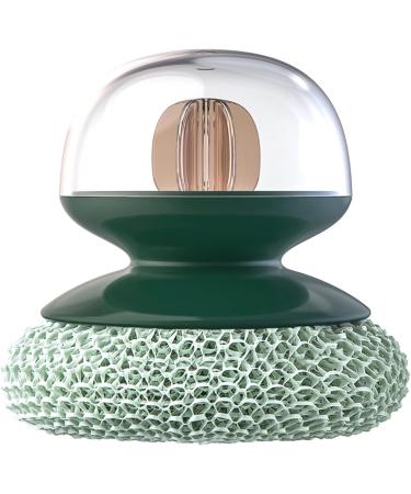 Steel Scrubber for Kitchens Bathroom Handle Stainless Steel Sponge Wire Metal Scrubber Kitchen Dish Scrub Pad Wire Ball Cleaning Ball Dark Green - Buy Online on GoSupps.com