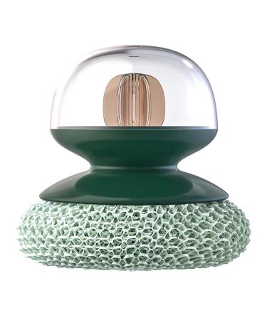 Steel Scrubber for Kitchens Bathroom Handle Stainless Steel Sponge Wire Metal Scrubber Kitchen Dish Scrub Pad Wire Ball Cleaning Ball Dark Green