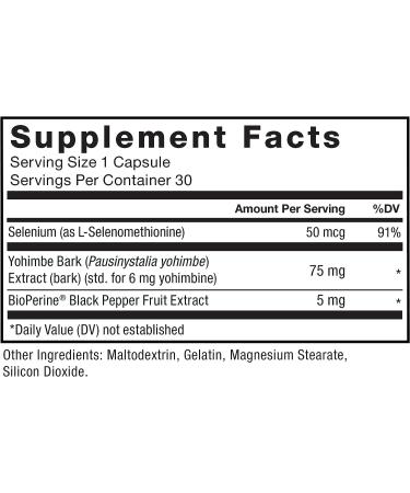 Force Factor Yohimbine Supplement for Men - 6mg Yohimbe Bark Extract - Enhance Performance, Fast-Acting Formula - 30 Capsules - Buy Online on GoSupps.com