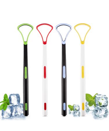 Ibrush tongue scraping for children and adults colorful tongue cleaner made of soft plastic supports oral health helps to refresh your breath 4-pack