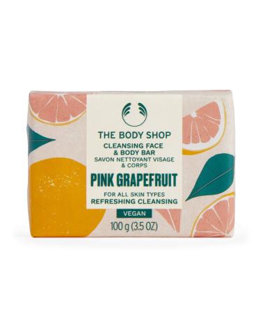The Body Shop Pink Grapefruit Cleansing Face & Body Bar   For Silky Soft Skin   Vegan   3.5oz