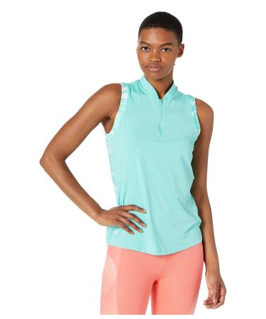 adidas Women's Ultimate365 Primegreen Sleeveless Polo Shirt Acid Mint Small
