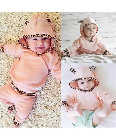 TMEOG Baby Boys Girls Hooded Sweatshirt & Pants Set - Pink, 12-18 Months - Buy Online on GoSupps.com