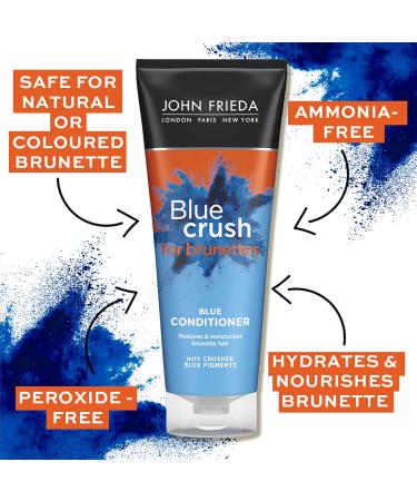 John Frieda Blue Crush Conditioner 250ml - Toning Anti-Brass Conditioner for Brunettes with Crushed Blue Pigments - Buy Online on GoSupps.com