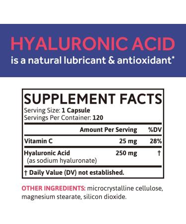 Whollium Hyaluronic Acid Capsules 250mg + 25mg VC | Joint, Skin, & Eye Support | Low Molecular Weight | Gluten-Free, Non-GMO | Vegan | 120 Caps - Buy Online on GoSupps.com