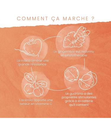 TONUS & ANTI-FATIGUE - Organic Tonic - Certified Organic Maca Ginger Guarana & Acerola - Pill Box of 120 Capsules - 2 Month - Buy Online on GoSupps.com