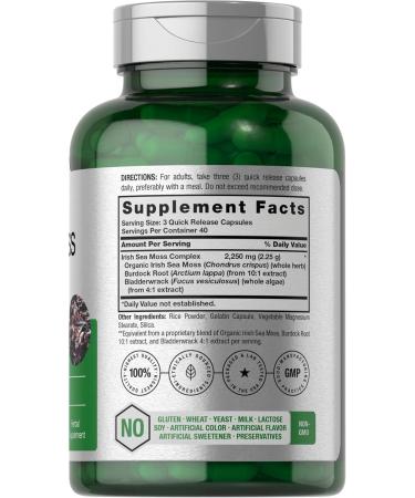 Horb ach Sea Moss Complex Capsules | 2250mg | 120 Count | Complex Formula with Bladderwrack & Burdock Root | Non-GMO & Gluten Free Supplement - Buy Online on GoSupps.com