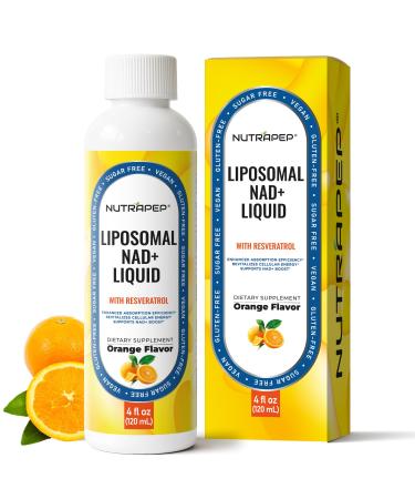 NAD+ Liquid Supplement - Liposomal NAD+ Boost for Healthy Aging Longevity & Cellular Energy - Nicotinamide & Resveratrol Complex for Brain & Mitochondrial Support - Vegan Sugar Free 4 fl oz 4 Fl Oz (Pack of 1)