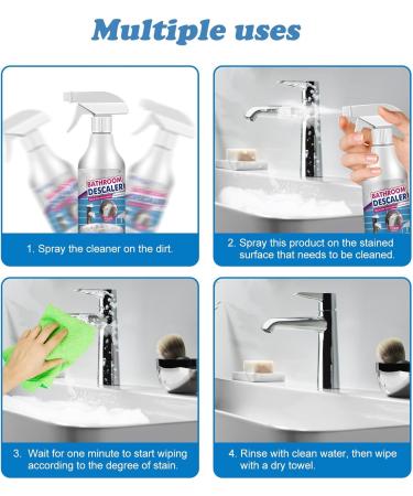 Bathroom Descaler Bathroom descaler Foam Cleaner Stubborn Stains Cleaner Bathroom Multipurpose Bathroom Foam Cleaner for Bathtub Sink Toilet Tiles (3PCS) - Buy Online on GoSupps.com