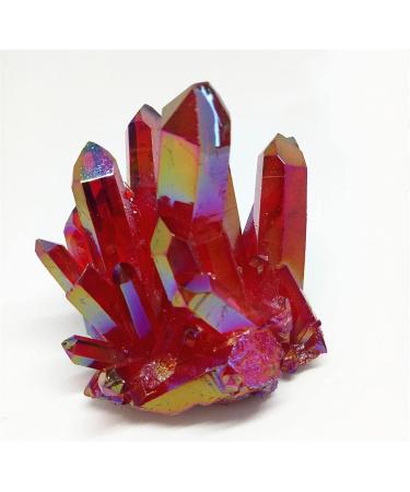 145g Natural red Quartz Cluster Beautiful red Aura Angel Crystal Cluster Reiki Titanium Coating Cluster yuebang Reiki Crystal Stone - Buy Online on GoSupps.com