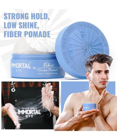 Immortal NYC Flexible Strong Hold Fiber Pomade - Natural Men's Water Based Hair Styling Balm - Buy Online on GoSupps.com
