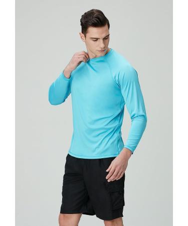 TSLA Men's UPF 50+ Rashguard Swim Shirt - Sky Blue Large - Buy Online on GoSupps.com