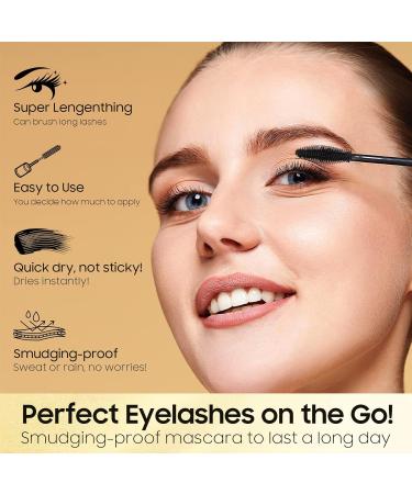 Long-Lasting Waterproof Mascara - Volumizing, Lengthening & Curling, Smudge-Proof, Cruelty-Free - Black 1 Count - Buy Online on GoSupps.com