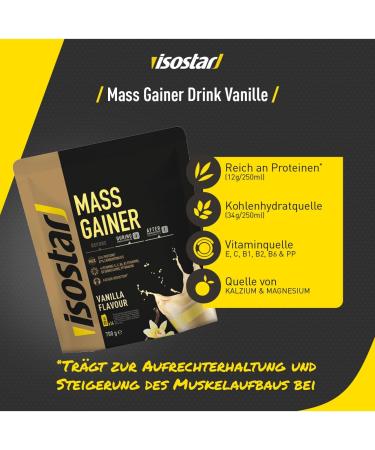 Isostar Mass Gainer Powder - Vanilla Flavour 700g (14 Drinks) | High-Protein Supplement for Muscle Gain - International Shipping Available - Buy Online on GoSupps.com