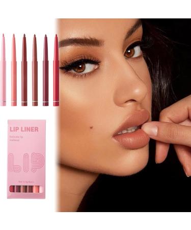  lyanny lyanny Set of 6 Waterproof Lip Pencils - Smudge-Resistant Matte Lipstick - Long-Lasting Gloss for Women - Buy Online on GoSupps.com