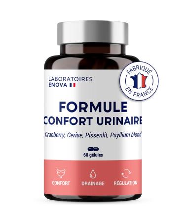 URINARY COMFORT FORMULA | Cranberry Psyllium Cherry Dandelion | Food Supplement | Comfort Drainage Regulation | 60 Capsules | Made in France