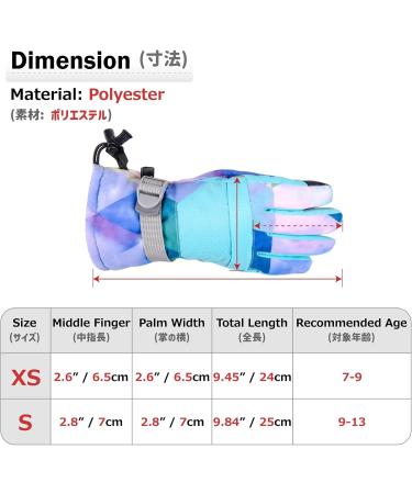 Azarxis Warm Thermal Ski Gloves for Kids - Windproof Winter Gloves for Boys & Girls (Age 9-13) - Hellblau S - Buy Online on GoSupps.com