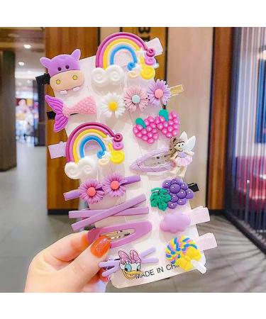 Tianyis 14-Piece Girls' Hair Accessories Set | Colorful Cartoon Hair Clips & Flower Clips for Kids | Sweet Hair Clips for Baby Girls - Buy Online on GoSupps.com