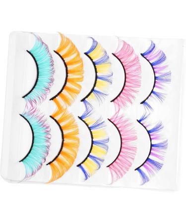 FOMIYES 25 Pairs Colored False Eyelashes Fake Lashes False Eyelashes Individual Winged Eyelashes Colorful Lashes Makeup Tools for Women Carnival Party Eyelashes Imitation Strip Extend - Buy Online on GoSupps.com