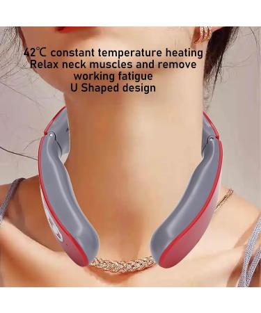 Neck Massage Device - Heated Pulse Massager for Lymphatic Drainage | Portable Relief for Men & Women - Buy Online on GoSupps.com