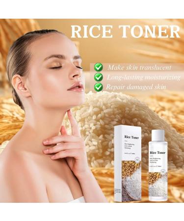 Trendyfave Rice Toner for Face Skincare Rice Water Sooths Skin Anti-Wrinkle Care Natural Rice Face Hydrating Toner Natural Glow Essence Toning Solution with Rice Extract for All Skin Type - Buy Online on GoSupps.com