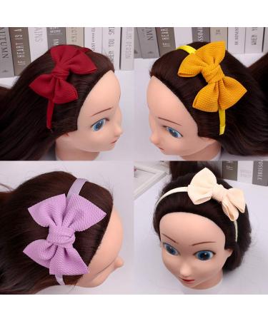 12pcs Fabric Bows Headbands for Girls, Kids, Teens, Toddlers & Women - Hair Accessories Set - Buy Online on GoSupps.com
