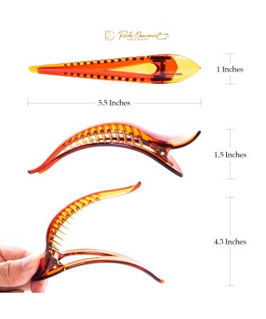 RC Roche 6-Piece Duck Beak Crocodile Hair Clips for Women & Girls - Strong Alligator Styling Clips in Small Brown - Buy Online on GoSupps.com