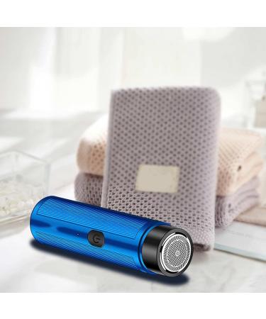 Mini Electric Shaver - Portable Rechargeable Self-Sharpening Beard Tool - High Efficiency Stainless Steel (Blue) | International Shipping Available - Buy Online on GoSupps.com