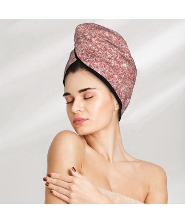 Rose Gold Pink Glitter Microfiber Hair Towel | Super Absorbent Quick Dry Wrap for Long Curly & Thick Hair - Buy Online on GoSupps.com
