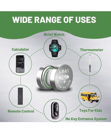 100 Pack LR41 AG3 392 384 192 SR41 L736 Coin Cell Batteries - Premium Alkaline for Hearing Aids Thermometers & More - 1.55V - Buy Online on GoSupps.com