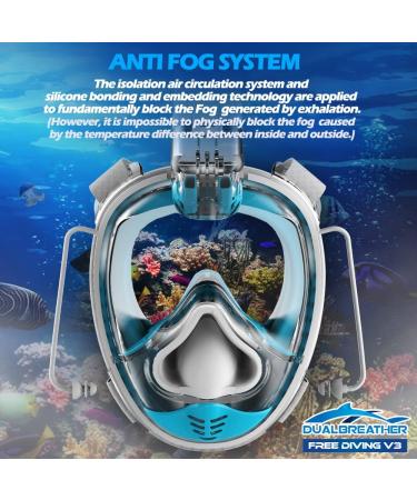 Free Diving V3  Full Face Snorkel Mask CO2 Tech & Air Fitting Tech  Equalizer & Drain Function 180Â° Panoramic View Action Camera Mount Anti-Fog Anti-Leak Dry Top Set - Buy Online on GoSupps.com