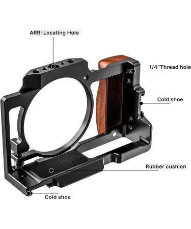 UURig ZV1 Camera Cage for Sony ZV-1 - Filmming Accessories with Arri Locating, Cold Shoe Extension, Wooden Handle Grip - Ideal for Vloggers & Content Creators - Buy Online on GoSupps.com