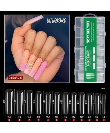 JSGHGDF 1 Box Full Cover Tips Clear Gel False s Press On s for Extension Manicure Salon trapeoidal nails - Buy Online on GoSupps.com