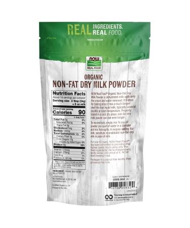 Now Foods Organic Non-Fat Dry Milk Powder - 12 Ounce (Pack of 1) | Protein & Calcium | Made in USA - Buy Online on GoSupps.com