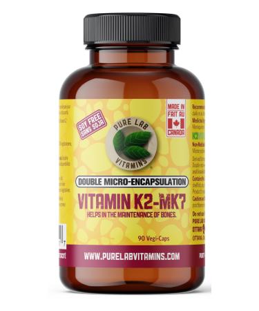 Pure Lab Vitamins Vitamin K2 MK7 90 Vegi-Caps Made in Canada
