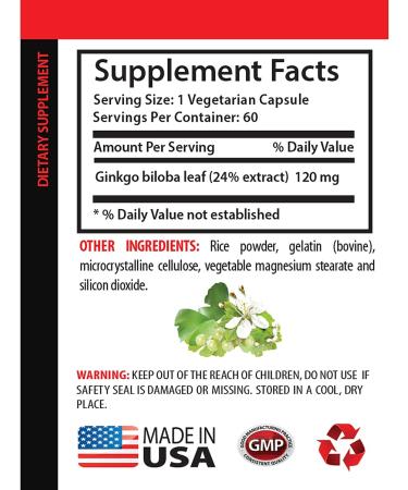 GINKGO BILOBA SUPPLEMENT - Sharpens your daily focus Ginkgo Biloba pills Ginkgo Biloba energy Encourages balanced thinking Ginkgo capsules Clear decision-making Ginkgo powder 1Bot - Buy Online on GoSupps.com