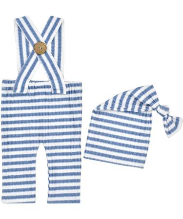 Ruspela Newborn Baby Photography Prop Outfit Set | Suspender Pants with Straps & Knotted Hat | For Babies 0-30 Days - Buy Online on GoSupps.com