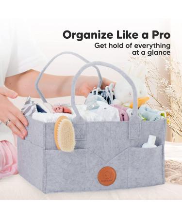 Large Baby Diaper Caddy Organizer for Changing Table - Nursery Storage Organizer (Classic Gray) - Buy Online on GoSupps.com