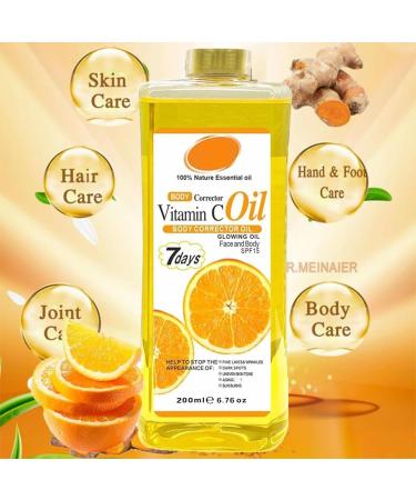 MEITREND Vitamin C Body Oil vitamin C body oil 7 days antiaging skin care glow oil for face and body body correction oil for moisture firms the skin reduces fine lines Orange 200 ml 1er Pack - Buy Online on GoSupps.com